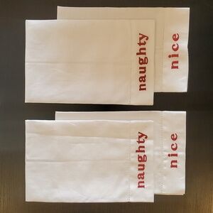 Naughty & Nice Christmas Cloth Napkins - Set of 4